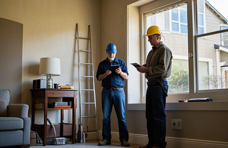 Team inspecting a home